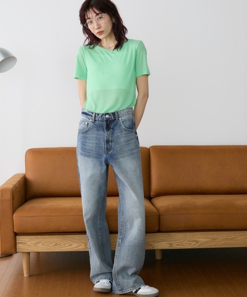 Auntie Rosa Holiday（アンティローザホリデー）の「シアーリブクルーTEE（Tシャツ/カットソー・レディース・ピンク/グリーン/ホワイト/ブラック/グレー/ダークグリーン/ライム・FREE）」の11枚目の写真