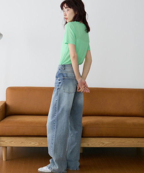 Auntie Rosa Holiday（アンティローザホリデー）の「シアーリブクルーTEE（Tシャツ/カットソー・レディース・ピンク/グリーン/ホワイト/ブラック/グレー/ダークグリーン/ライム・FREE）」の13枚目の写真