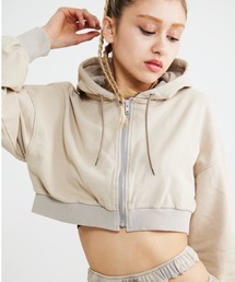 福寿外貌（フクジュガイボウ）の「ビンテージ加工　ショート丈ジップパーカー（パーカー）」