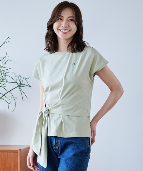 Arnold Palmer(アーノルドパーマー)の「アシメ 前結び Tシャツ(Tシャツ/カットソー・レディース・ブラック/ライトカーキ/ホワイト・L/M/S)」の18枚目の写真