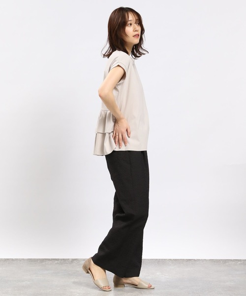 GLOBAL WORK Smile Seed Store（グローバルワーク スマイルシードストア）の「ジャガードリラックスストレートパンツ/114612（その他パンツ・レディース・グレー系その他/グレー系その他2・LARGE/MEDIUM）」の4枚目の写真