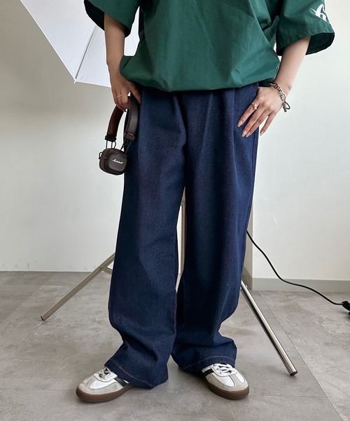 セール】タックワイドデニムパンツ【ZOZOTOWN限定アイテム】（デニム