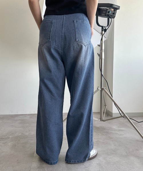 セール】タックワイドデニムパンツ【ZOZOTOWN限定アイテム】（デニム