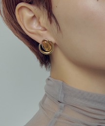 シアー カラー × サークル ライン ピアス