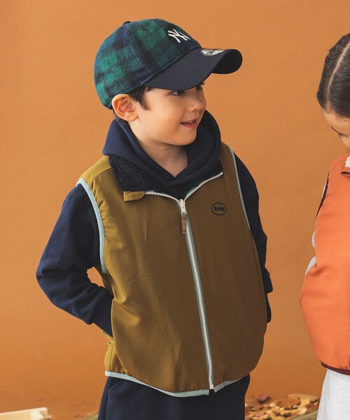 B:MING by BEAMS（ビーミングバイビームス）の「リバーシブル ボア ベスト（100～140cm）（ベスト・キッズ・パープル/グリーン・100/110/120/130/140）」の3枚目の写真