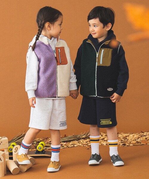 B:MING by BEAMS（ビーミングバイビームス）の「リバーシブル ボア ベスト（100～140cm）（ベスト・キッズ・パープル/グリーン・100/110/120/130/140）」の8枚目の写真