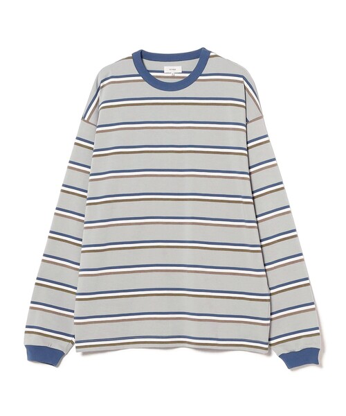 BEAMS(ビームス)の「ボーダー ルーズ ロングスリーブ Tシャツ(Tシャツ/カットソー・メンズ・ブラウン/ライトグレー/チャコールグレー・S/M/L/XL)」の4枚目の写真
