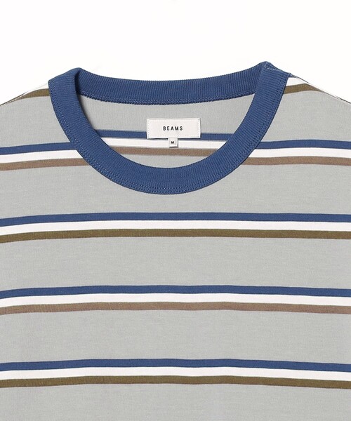 BEAMS(ビームス)の「ボーダー ルーズ ロングスリーブ Tシャツ(Tシャツ/カットソー・メンズ・ブラウン/ライトグレー/チャコールグレー・S/M/L/XL)」の5枚目の写真