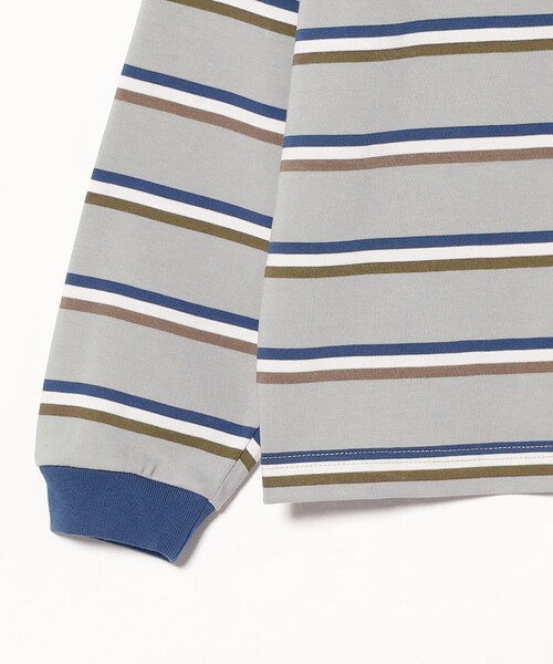 BEAMS(ビームス)の「ボーダー ルーズ ロングスリーブ Tシャツ(Tシャツ/カットソー・メンズ・ブラウン/ライトグレー/チャコールグレー・S/M/L/XL)」の6枚目の写真