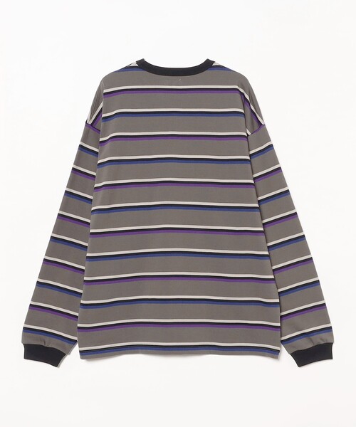 BEAMS(ビームス)の「ボーダー ルーズ ロングスリーブ Tシャツ(Tシャツ/カットソー・メンズ・ブラウン/ライトグレー/チャコールグレー・S/M/L/XL)」の9枚目の写真
