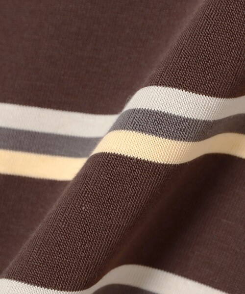 BEAMS(ビームス)の「ボーダー ルーズ ロングスリーブ Tシャツ(Tシャツ/カットソー・メンズ・ブラウン/ライトグレー/チャコールグレー・S/M/L/XL)」の13枚目の写真
