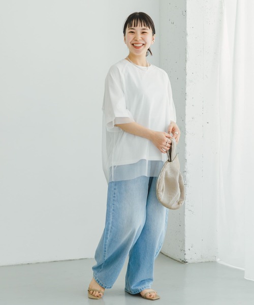 ITEMS URBANRESEARCH(アイテムズ アーバンリサーチ)の「チュールレイヤードハンソデTシャツ(Tシャツ/カットソー・レディース・チャコールグレー/ブラック/オフホワイト・FREE)」の16枚目の写真