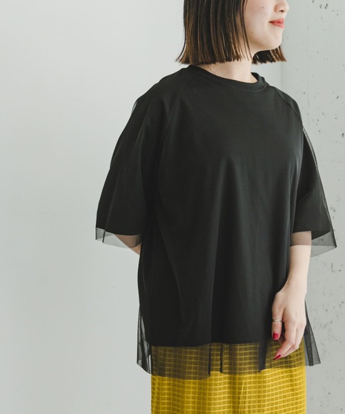 ITEMS URBANRESEARCH(アイテムズ アーバンリサーチ)の「チュールレイヤードハンソデTシャツ(Tシャツ/カットソー・レディース・チャコールグレー/ブラック/オフホワイト・FREE)」の17枚目の写真