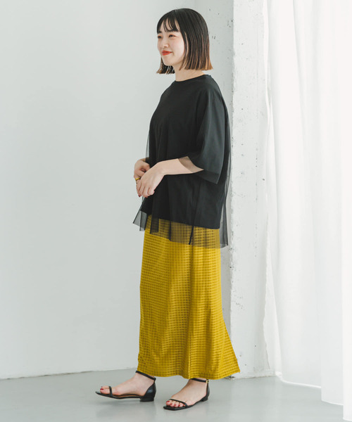 ITEMS URBANRESEARCH(アイテムズ アーバンリサーチ)の「チュールレイヤードハンソデTシャツ(Tシャツ/カットソー・レディース・チャコールグレー/ブラック/オフホワイト・FREE)」の19枚目の写真