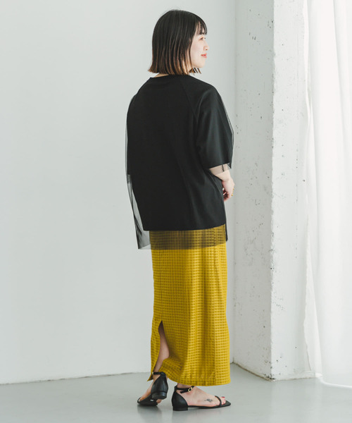 ITEMS URBANRESEARCH(アイテムズ アーバンリサーチ)の「チュールレイヤードハンソデTシャツ(Tシャツ/カットソー・レディース・チャコールグレー/ブラック/オフホワイト・FREE)」の20枚目の写真