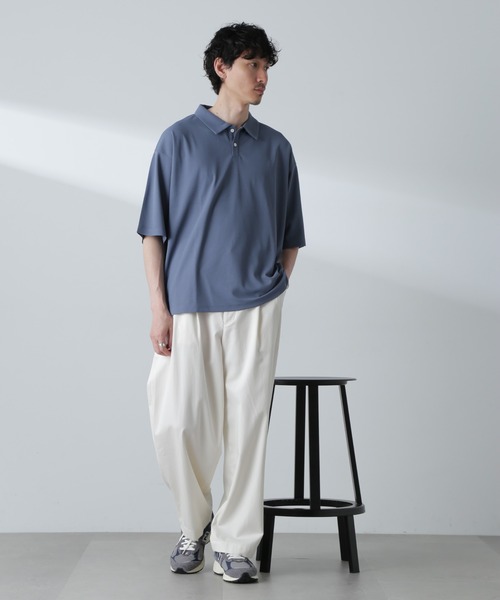 NANO universe(ナノユニバース)の「ドライカノコワイドポロシャツ 半袖(ポロシャツ・メンズ・ブルー/アイボリー/バーガンディー・M/L)」の10枚目の写真