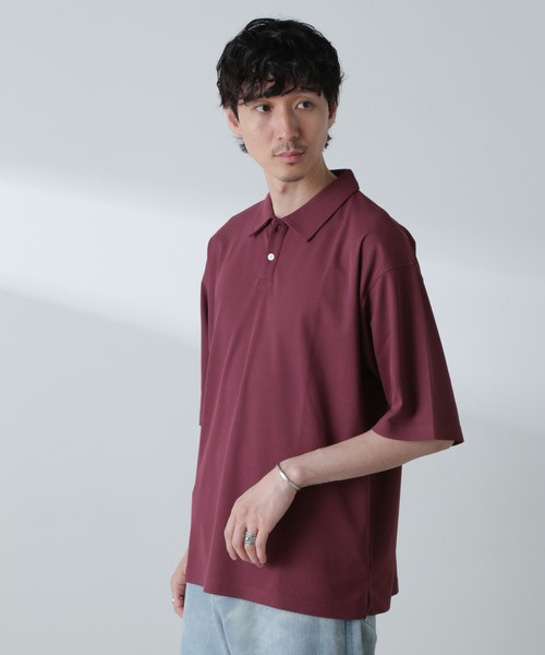 NANO universe(ナノユニバース)の「ドライカノコワイドポロシャツ 半袖(ポロシャツ・メンズ・ブルー/アイボリー/バーガンディー・M/L)」の13枚目の写真