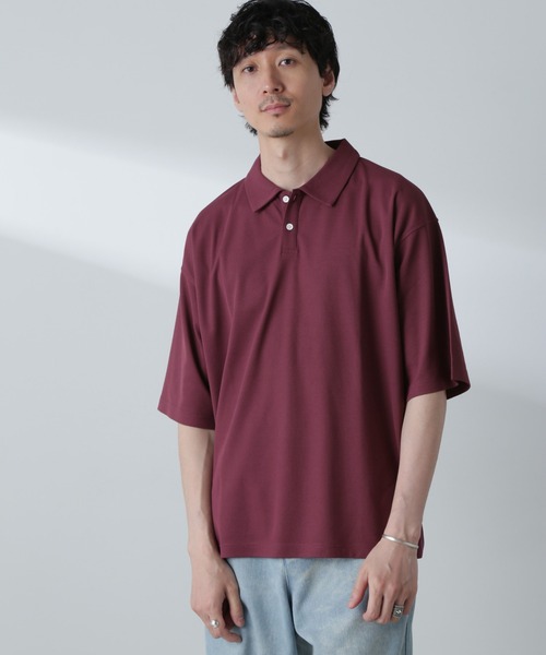 NANO universe(ナノユニバース)の「ドライカノコワイドポロシャツ 半袖(ポロシャツ・メンズ・ブルー/アイボリー/バーガンディー・M/L)」の15枚目の写真