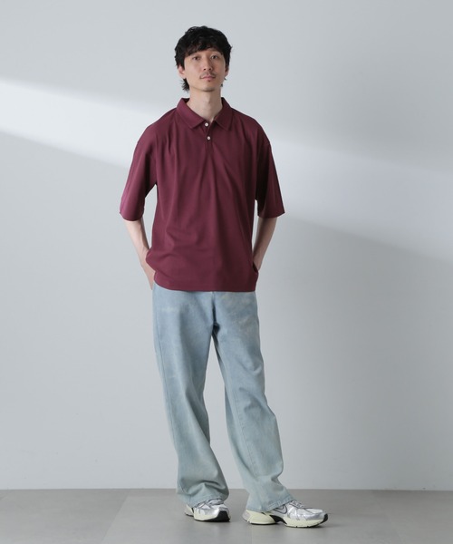 NANO universe(ナノユニバース)の「ドライカノコワイドポロシャツ 半袖(ポロシャツ・メンズ・ブルー/アイボリー/バーガンディー・M/L)」の20枚目の写真