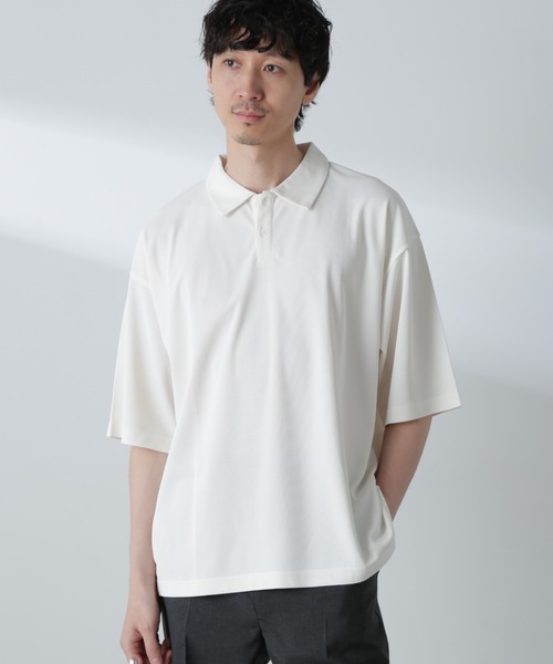 NANO universe(ナノユニバース)の「ドライカノコワイドポロシャツ 半袖(ポロシャツ・メンズ・ブルー/アイボリー/バーガンディー・M/L)」の21枚目の写真