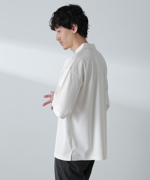 NANO universe(ナノユニバース)の「ドライカノコワイドポロシャツ 半袖(ポロシャツ・メンズ・ブルー/アイボリー/バーガンディー・M/L)」の22枚目の写真