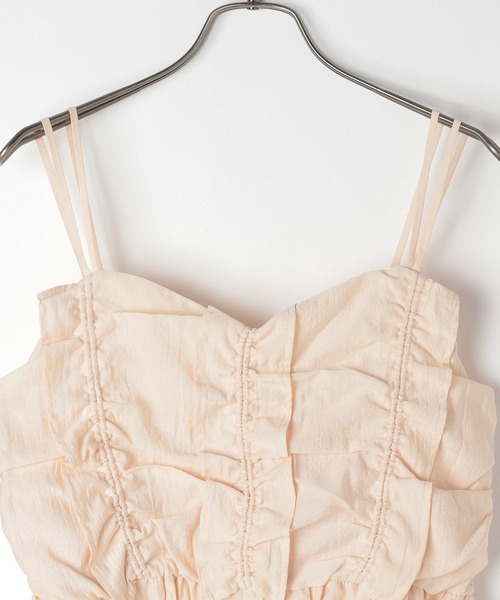 Heather（ヘザー）の「シャーリングフリルキャミ　130782（キャミソール・レディース・オフホワイト/ブラック/ピンク・FREE）」の12枚目の写真