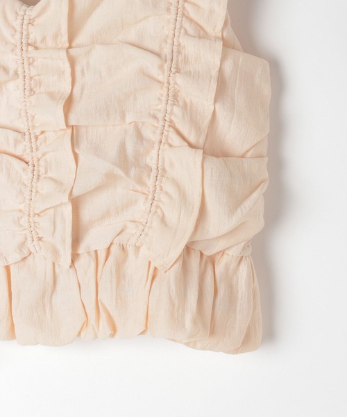 Heather（ヘザー）の「シャーリングフリルキャミ　130782（キャミソール・レディース・オフホワイト/ブラック/ピンク・FREE）」の6枚目の写真