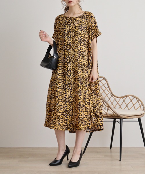 FUNALIVE（ファンアライブ）の「je crois soi レーヨンプリントワンピース（チュニック・レディース・G/A/F/D/C/H/E/Y/B・FREE）」の7枚目の写真