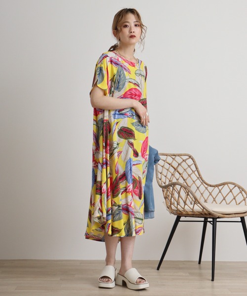 FUNALIVE（ファンアライブ）の「je crois soi レーヨンプリントワンピース（チュニック・レディース・G/A/F/D/C/H/E/Y/B・FREE）」の8枚目の写真
