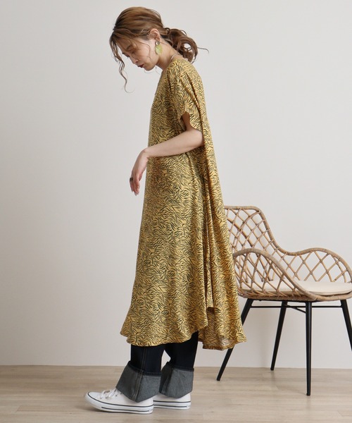 FUNALIVE（ファンアライブ）の「je crois soi レーヨンプリントワンピース（チュニック・レディース・G/A/F/D/C/H/E/Y/B・FREE）」の15枚目の写真