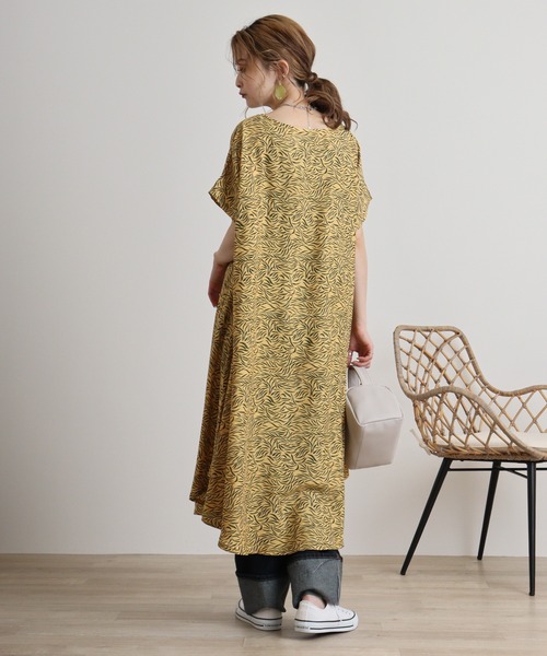 FUNALIVE（ファンアライブ）の「je crois soi レーヨンプリントワンピース（チュニック・レディース・G/A/F/D/C/H/E/Y/B・FREE）」の16枚目の写真