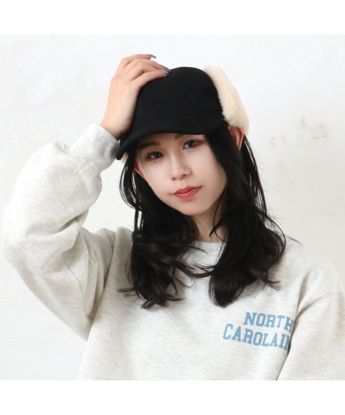 polka polka(ポルカポルカ)の「polka polka / ポルカポルカ フライトファーキャップ SDI(キャップ・レディース・ブラウン/ブラック/アイボリー・FREE)」の7枚目の写真