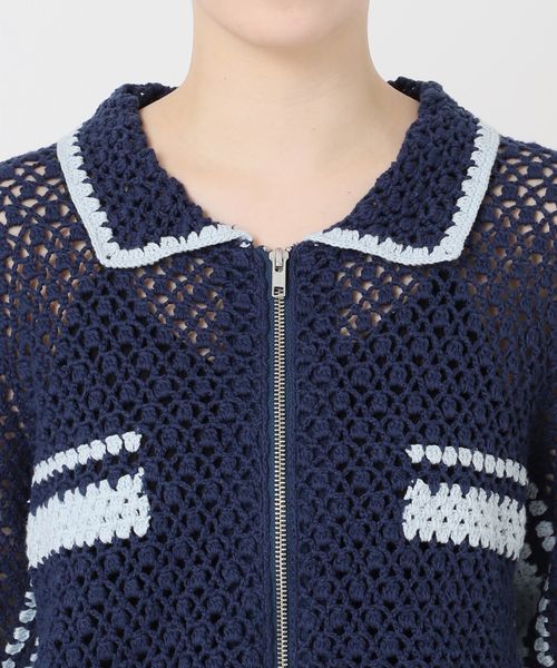 Charles Chaton（シャルルシャトン）の「hand crochet zip-up