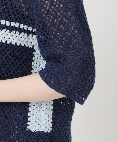 Charles Chaton ニット Charles Chaton（シャルルシャトン）の「hand crochet zip-up