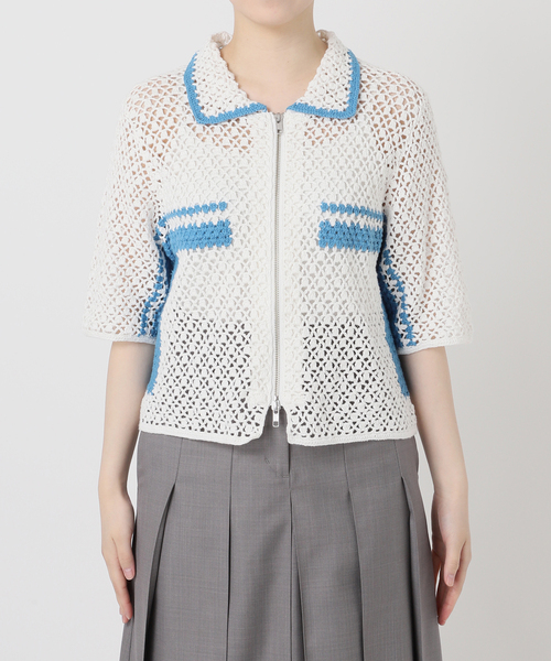 Charles Chaton（シャルルシャトン）の「hand crochet zip-up