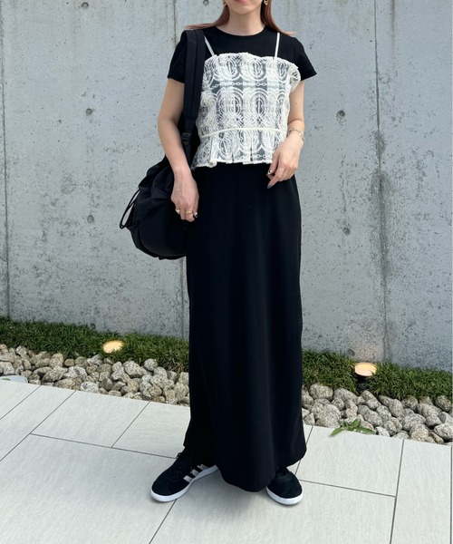 y/m by misato（イムバイミサト）の「刺繍オーガンジービスチェ（ベスト・レディース・アイボリー/ブラック・FREE）」の9枚目の写真