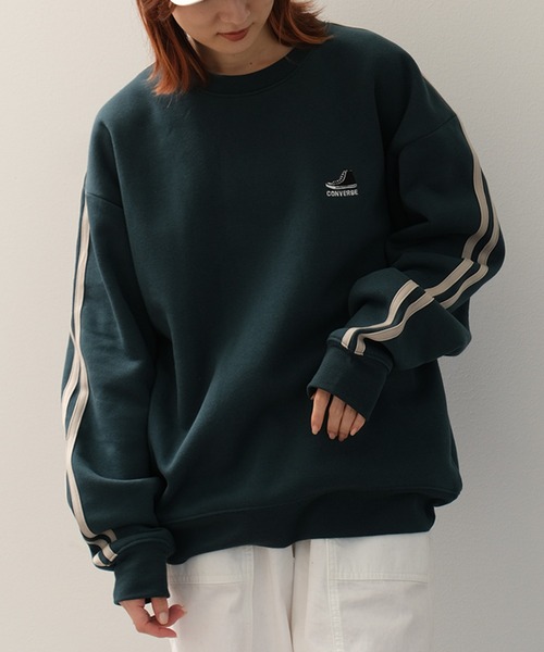 CONVERSE(コンバース)の「【CONVERSE/コンバース】裏起毛 スリーブライン シューズロゴクルースウェット(スウェット・メンズ・オートミール/ブルーグリーン/グレイッシュベージュ/スミクロ・LL/M/L)」の20枚目の写真