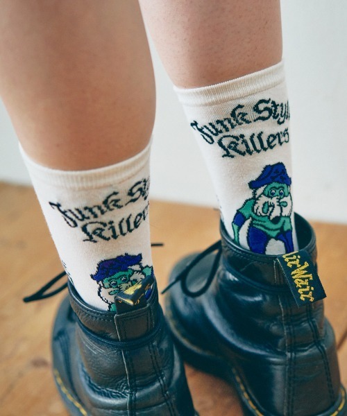 RNA（アールエヌエー）の「E5032 キラーズソックス（ソックス/靴下・レディース・パープル/ホワイト/ブラック/オレンジ・FREE）」の2枚目の写真