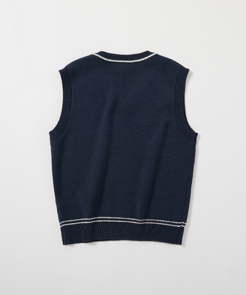セール】綿100％ 洗える スクールニット Vネック ベスト（ベスト