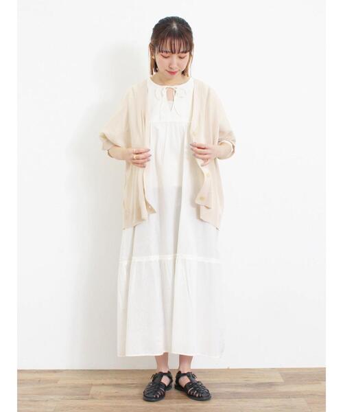 Samansa Mos2（サマンサ モスモス）の「【マシンウォッシャブル】ドルマンVネックカーディガン（カーディガン/ボレロ・レディース・グリーン/ブラウン/ベージュ/チャコールグレー・F）」の7枚目の写真