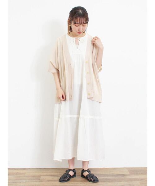 Samansa Mos2（サマンサ モスモス）の「【マシンウォッシャブル】ドルマンVネックカーディガン（カーディガン/ボレロ・レディース・グリーン/ブラウン/ベージュ/チャコールグレー・F）」の8枚目の写真