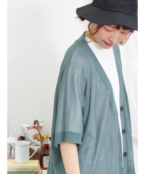 Samansa Mos2（サマンサ モスモス）の「【マシンウォッシャブル】ドルマンVネックカーディガン（カーディガン/ボレロ・レディース・グリーン/ブラウン/ベージュ/チャコールグレー・F）」の9枚目の写真