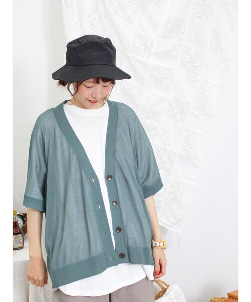 Samansa Mos2（サマンサ モスモス）の「【マシンウォッシャブル】ドルマンVネックカーディガン（カーディガン/ボレロ・レディース・グリーン/ブラウン/ベージュ/チャコールグレー・F）」の10枚目の写真