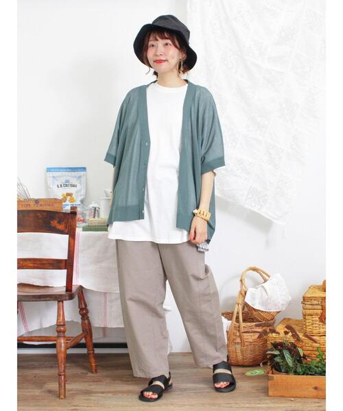 Samansa Mos2（サマンサ モスモス）の「【マシンウォッシャブル】ドルマンVネックカーディガン（カーディガン/ボレロ・レディース・グリーン/ブラウン/ベージュ/チャコールグレー・F）」の11枚目の写真