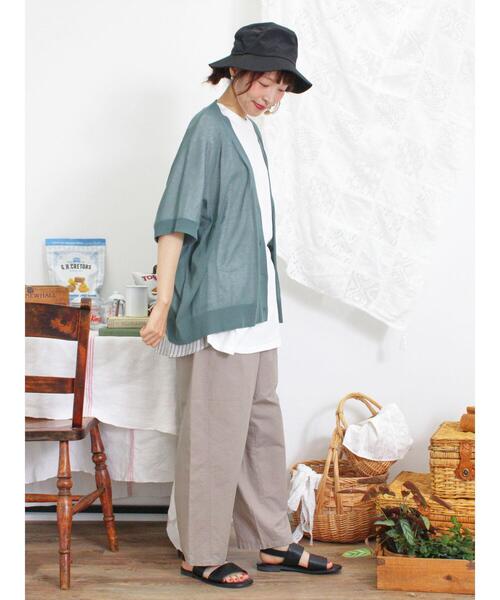 Samansa Mos2（サマンサ モスモス）の「【マシンウォッシャブル】ドルマンVネックカーディガン（カーディガン/ボレロ・レディース・グリーン/ブラウン/ベージュ/チャコールグレー・F）」の12枚目の写真