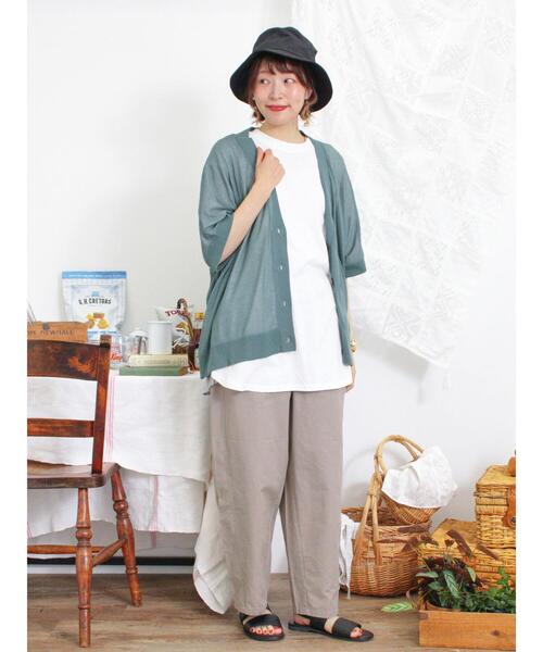 Samansa Mos2（サマンサ モスモス）の「【マシンウォッシャブル】ドルマンVネックカーディガン（カーディガン/ボレロ・レディース・グリーン/ブラウン/ベージュ/チャコールグレー・F）」の13枚目の写真