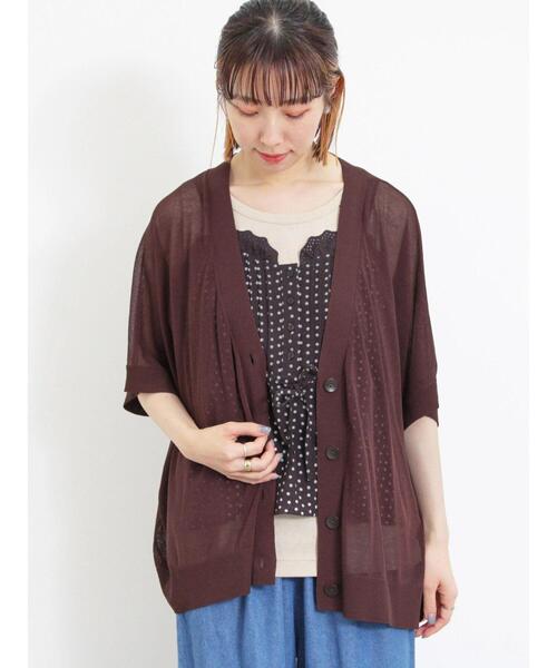 Samansa Mos2（サマンサ モスモス）の「【マシンウォッシャブル】ドルマンVネックカーディガン（カーディガン/ボレロ・レディース・グリーン/ブラウン/ベージュ/チャコールグレー・F）」の14枚目の写真