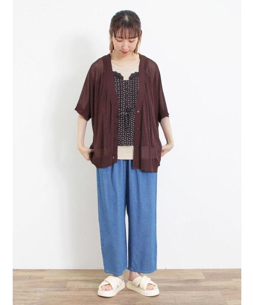 Samansa Mos2（サマンサ モスモス）の「【マシンウォッシャブル】ドルマンVネックカーディガン（カーディガン/ボレロ・レディース・グリーン/ブラウン/ベージュ/チャコールグレー・F）」の16枚目の写真