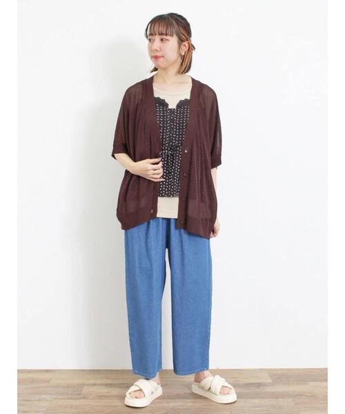 Samansa Mos2（サマンサ モスモス）の「【マシンウォッシャブル】ドルマンVネックカーディガン（カーディガン/ボレロ・レディース・グリーン/ブラウン/ベージュ/チャコールグレー・F）」の17枚目の写真