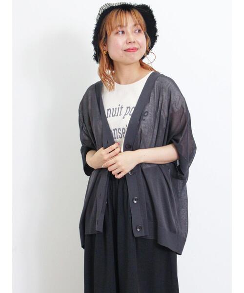 Samansa Mos2（サマンサ モスモス）の「【マシンウォッシャブル】ドルマンVネックカーディガン（カーディガン/ボレロ・レディース・グリーン/ブラウン/ベージュ/チャコールグレー・F）」の18枚目の写真